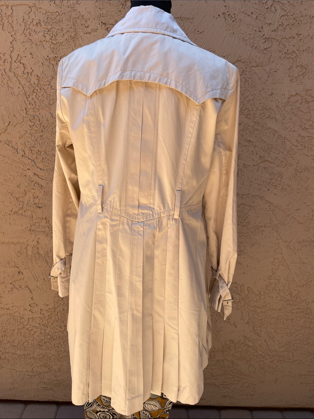 Cole Haan Cream Double-Breasted Trench Coat